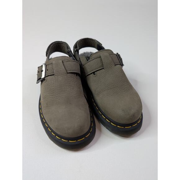 Dr. Martens Jorge II Leather Slingback Mules Muted Olive Shoes Size 8 - Picture 4 of 11